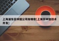 上海浦东区块链公司有哪些[上海区块链技术开发]